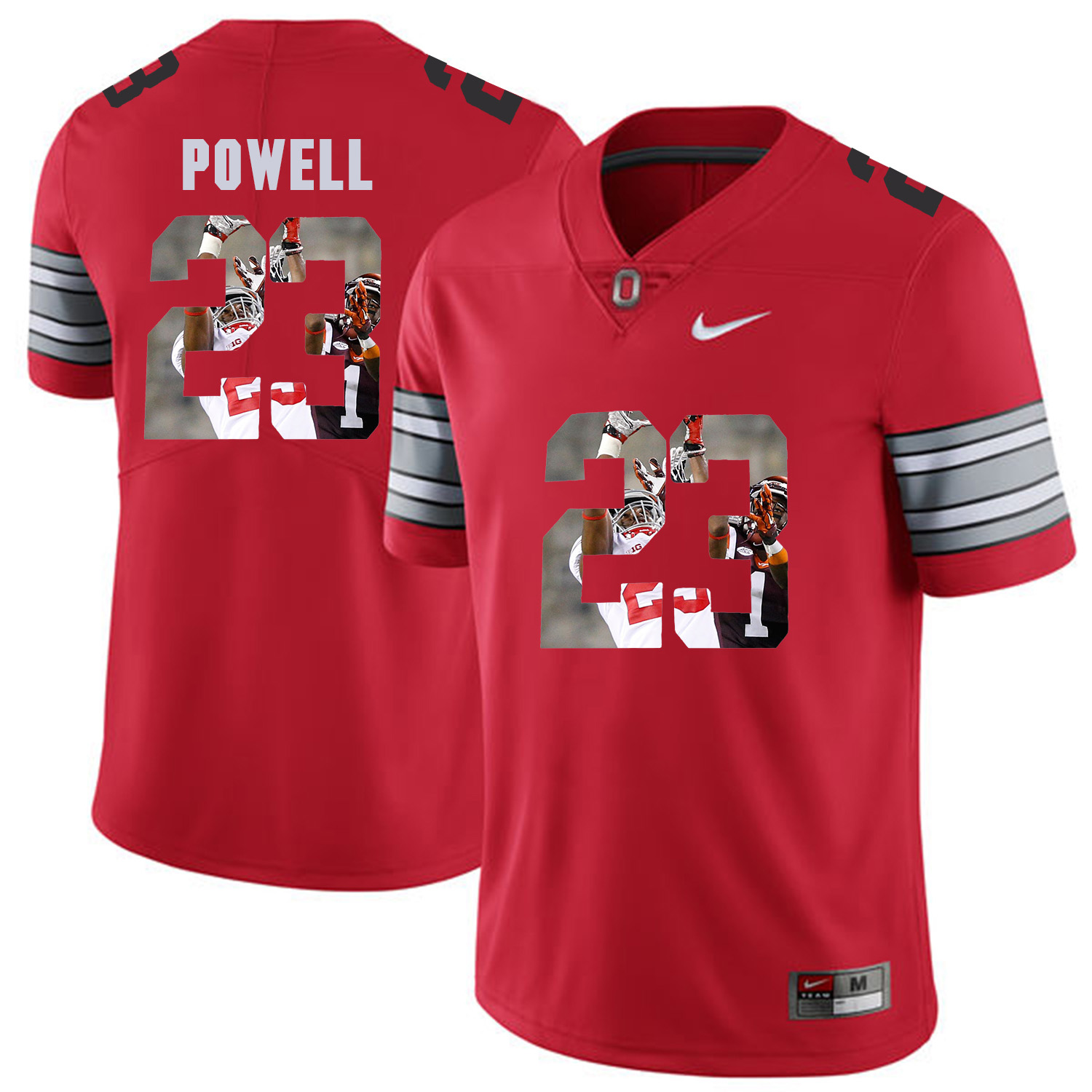 Men Ohio State #23 Powell Red Fashion Edition Customized NCAA Jerseys